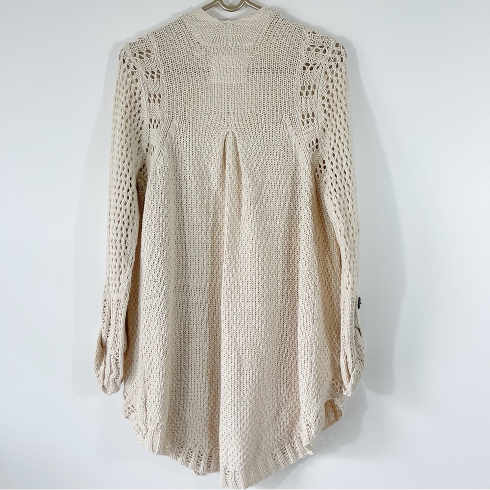 Anthropologie Angel of the North Silva Circle Cream Open Front Cardigan Size S - Picture 3 of 11